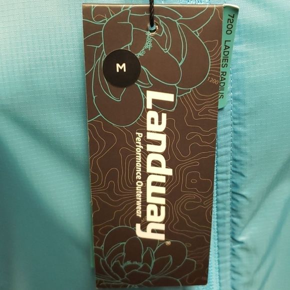 NWT 💕Landway Blue Zip Up Windbreaker Rain Jacket - Picture 8 of 15